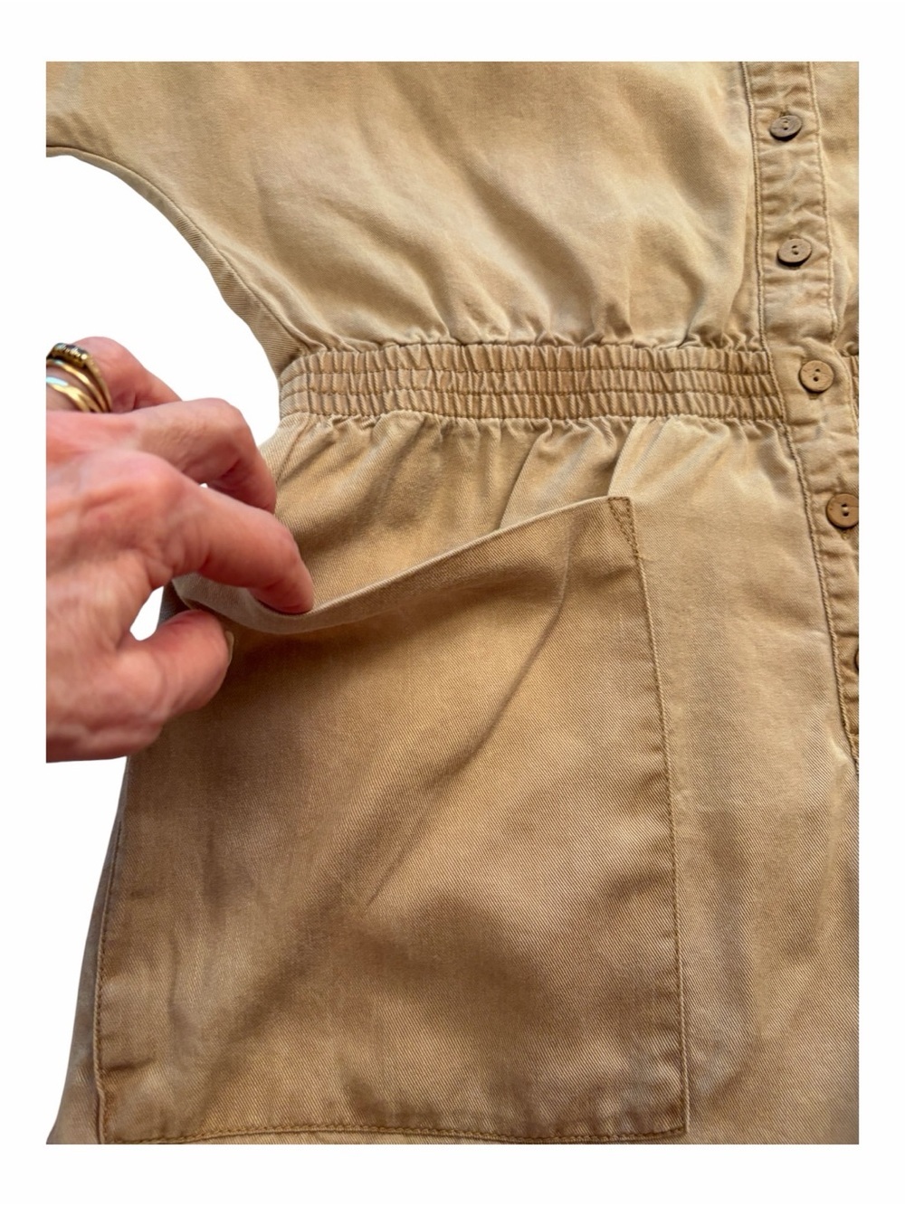 Primark Beige Utility short-sleeve romper / playsuit-Size 10 - Picture 5 of 8